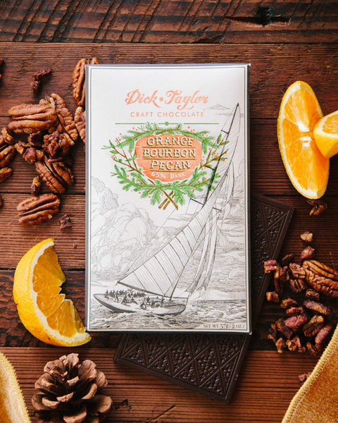 Dick Taylor Orange Bourbon Pecan Dark Chocolate (Seasonal Release)